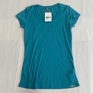 Cariloha Women’s T-Shirt Top Small Scoop Neck Bamboo Blend Soft Teal NWT